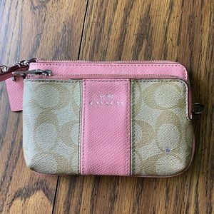 Brown and Pink Coach hand purse